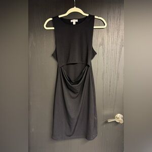 Topshop Black Dress Cut Out in Front Knit